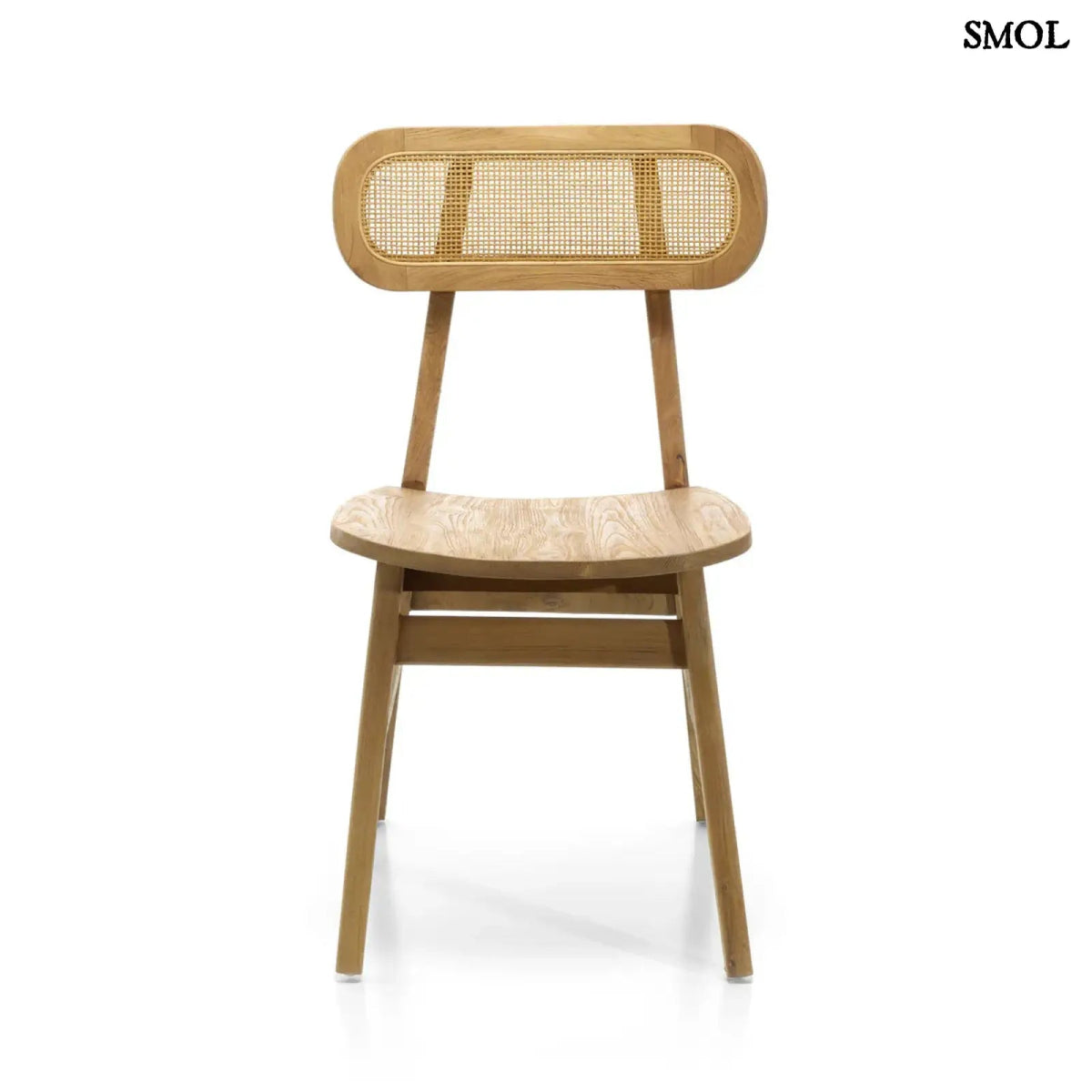 Teakfa étkezőszék rattan támlával | NOVA - SMOL