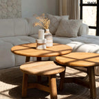 Teakfa kisasztal, natúr, 60 cm | FUSUMA - SMOL