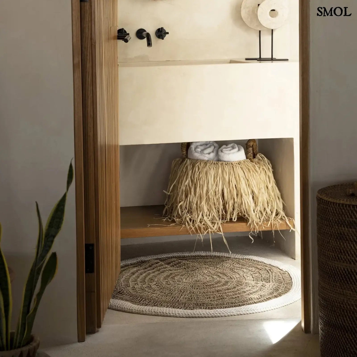 Tengerifű, Kerek Szőnyeg Pamut Szegéllyel, 100 cm | SEAGRASS - SMOL