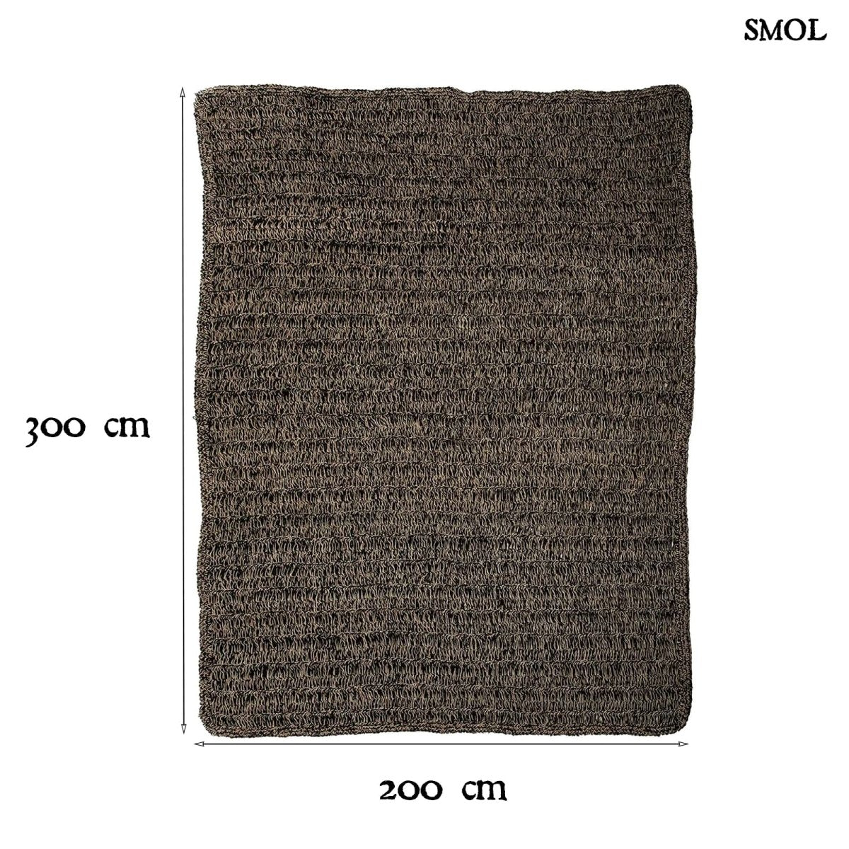 Tengerifű Szőnyeg – Fekete, 200x300 | SEAGRASS - SMOL