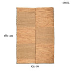 Kézzel szőtt, kockás mintázatú natúr tengerifű szőnyeg XL méretben, méretekkel