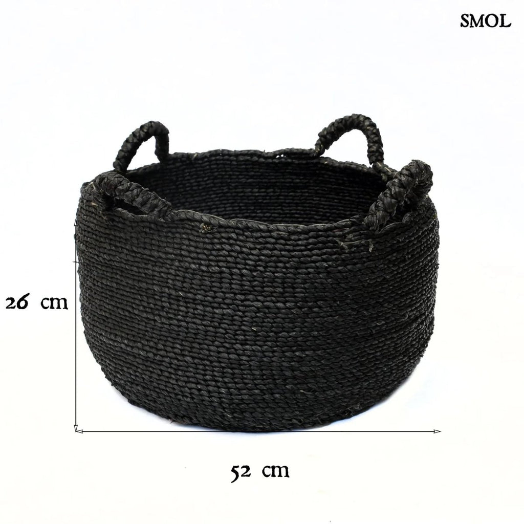 Tengerifű tárolókosár 4 füllel - fekete, M | QUATRE - SMOL