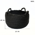 Tengerifű tárolókosár 4 füllel - fekete, M | QUATRE - SMOL