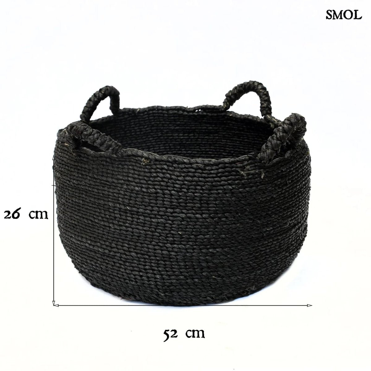 Tengerifű tárolókosár 4 füllel - fekete, M | QUATRE - SMOL