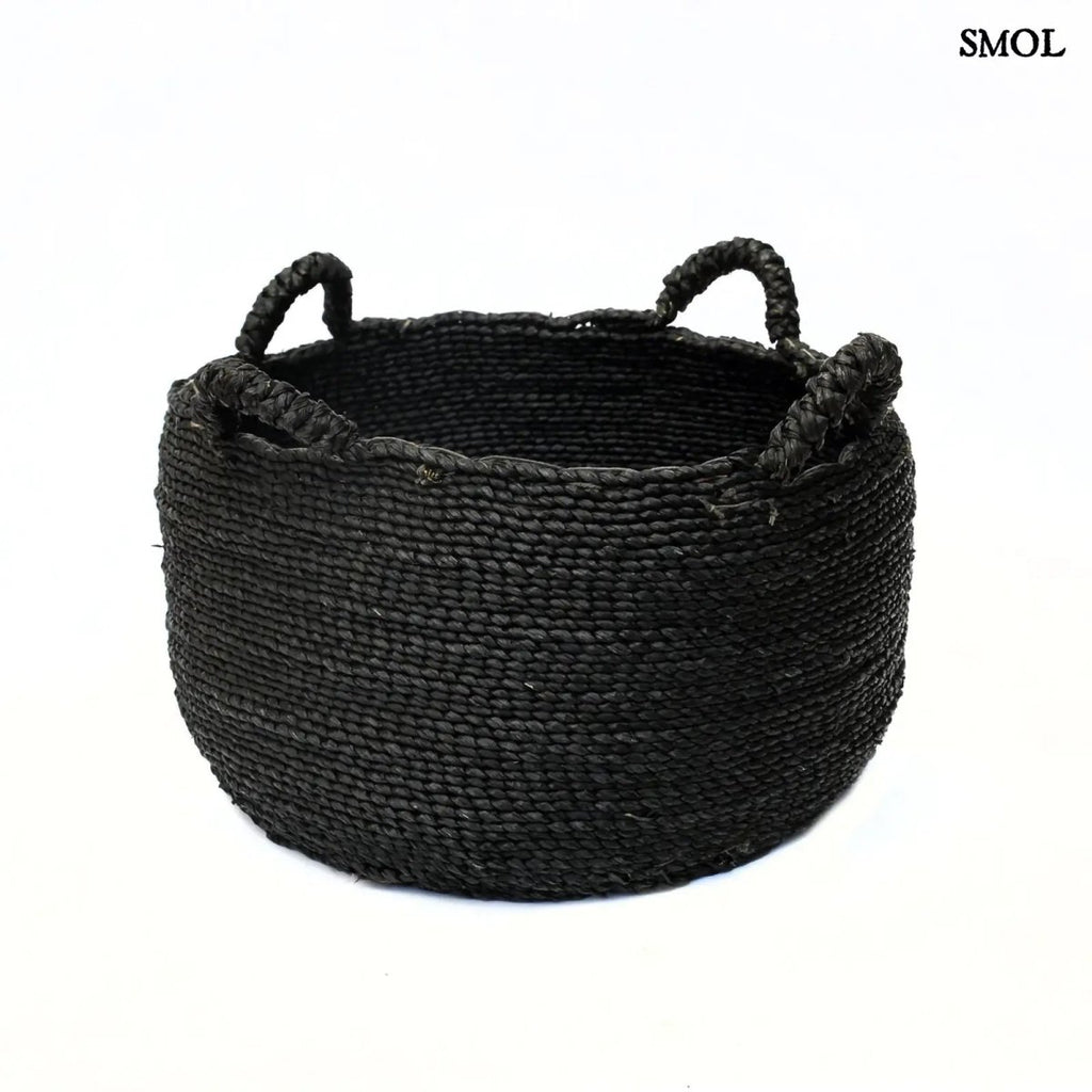 Tengerifű tárolókosár 4 füllel - fekete, M | QUATRE - SMOL