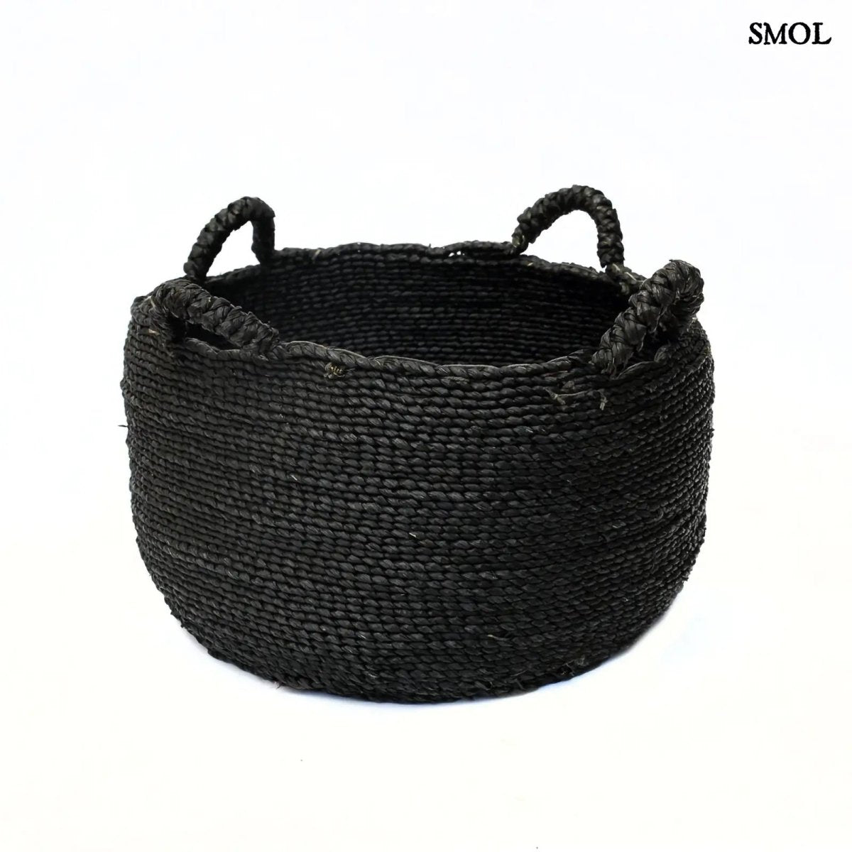 Tengerifű tárolókosár 4 füllel - fekete, M | QUATRE - SMOL