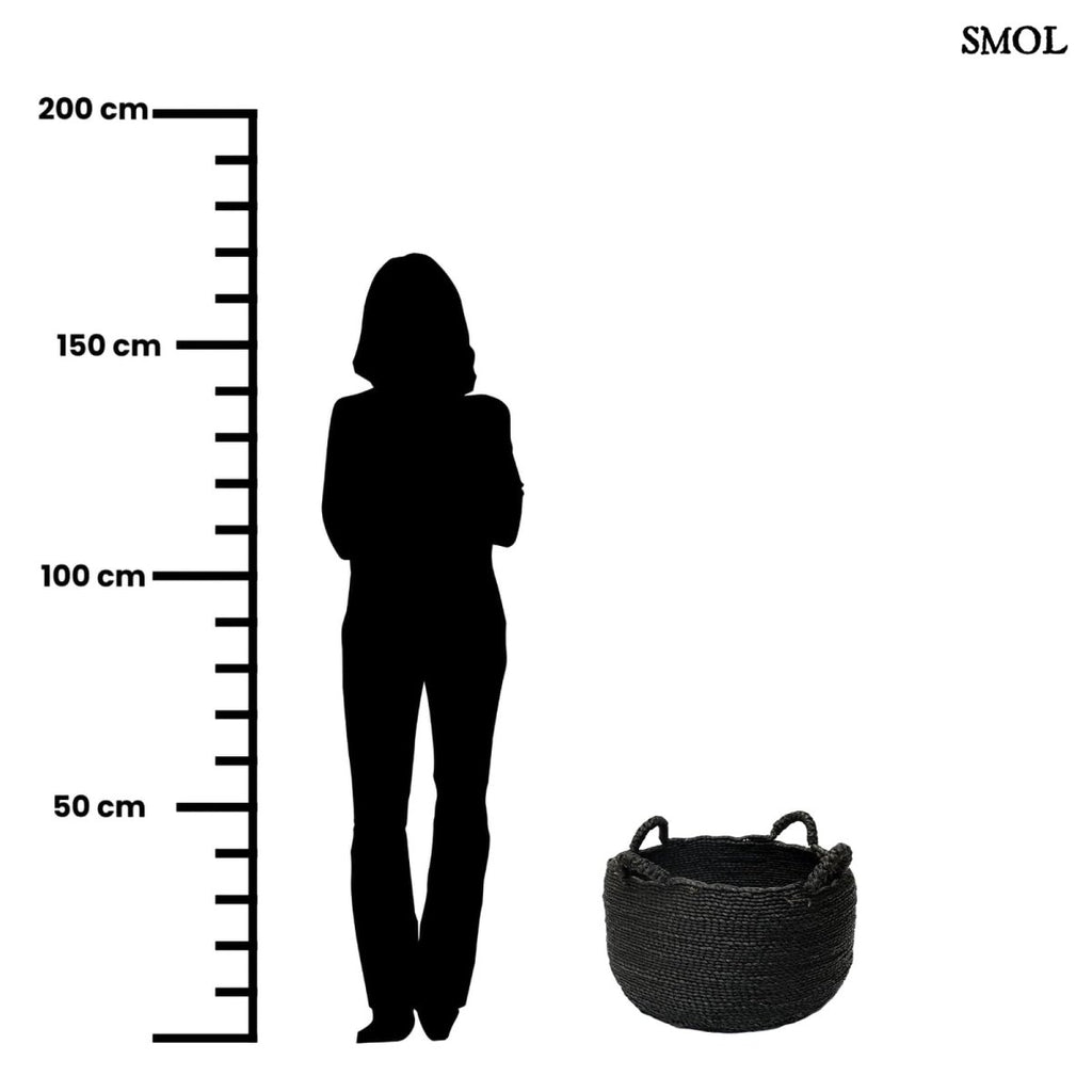 Tengerifű tárolókosár 4 füllel - fekete, M | QUATRE - SMOL