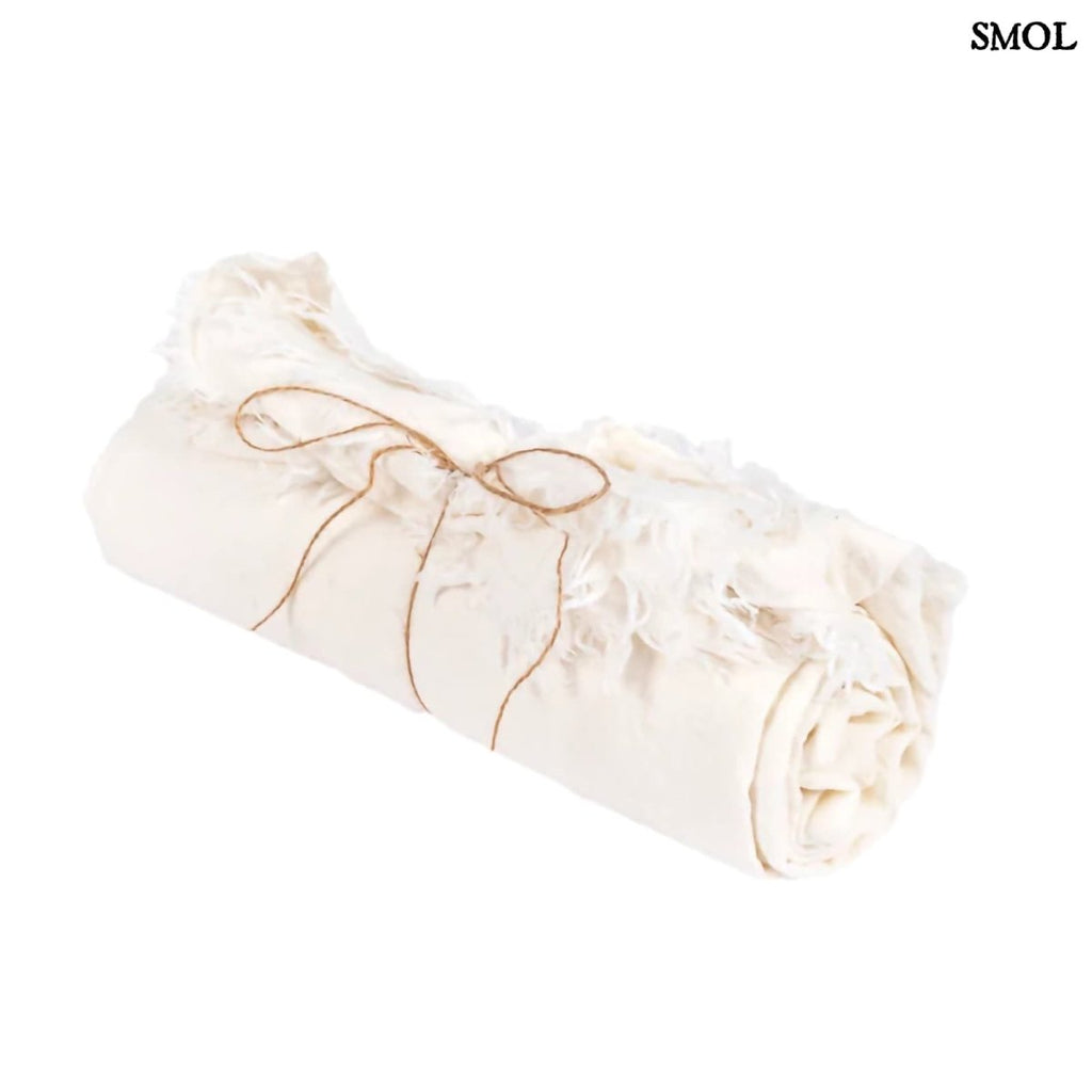 Természetes Len Asztalterítő, fehér, 150x150 | LINEN - SMOL