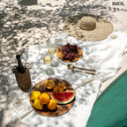 Természetes Len Asztalterítő, fehér, 150x150 | LINEN - SMOL