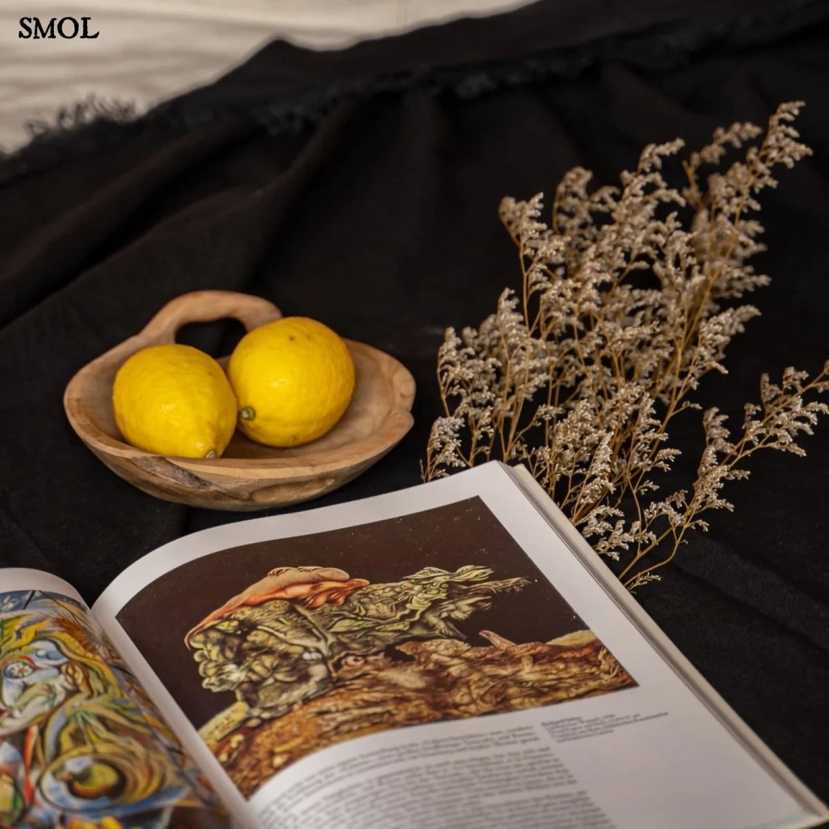 Természetes Len Asztalterítő, fekete, 150x200 | LINEN - SMOL