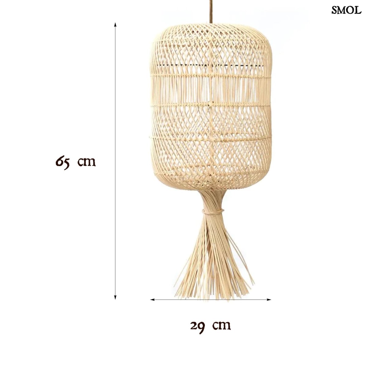 Természetes Rattan Álló - és függőlámpaernyő, 65 cm | DUMPLING - SMOL