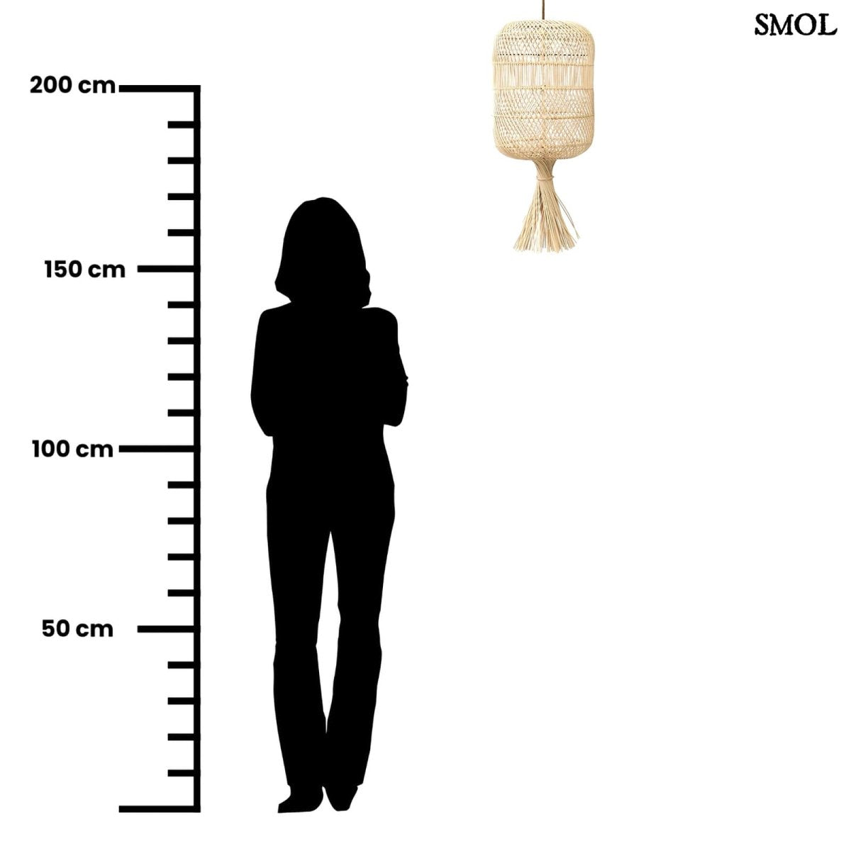 Természetes Rattan Álló - és függőlámpaernyő, 65 cm | DUMPLING - SMOL