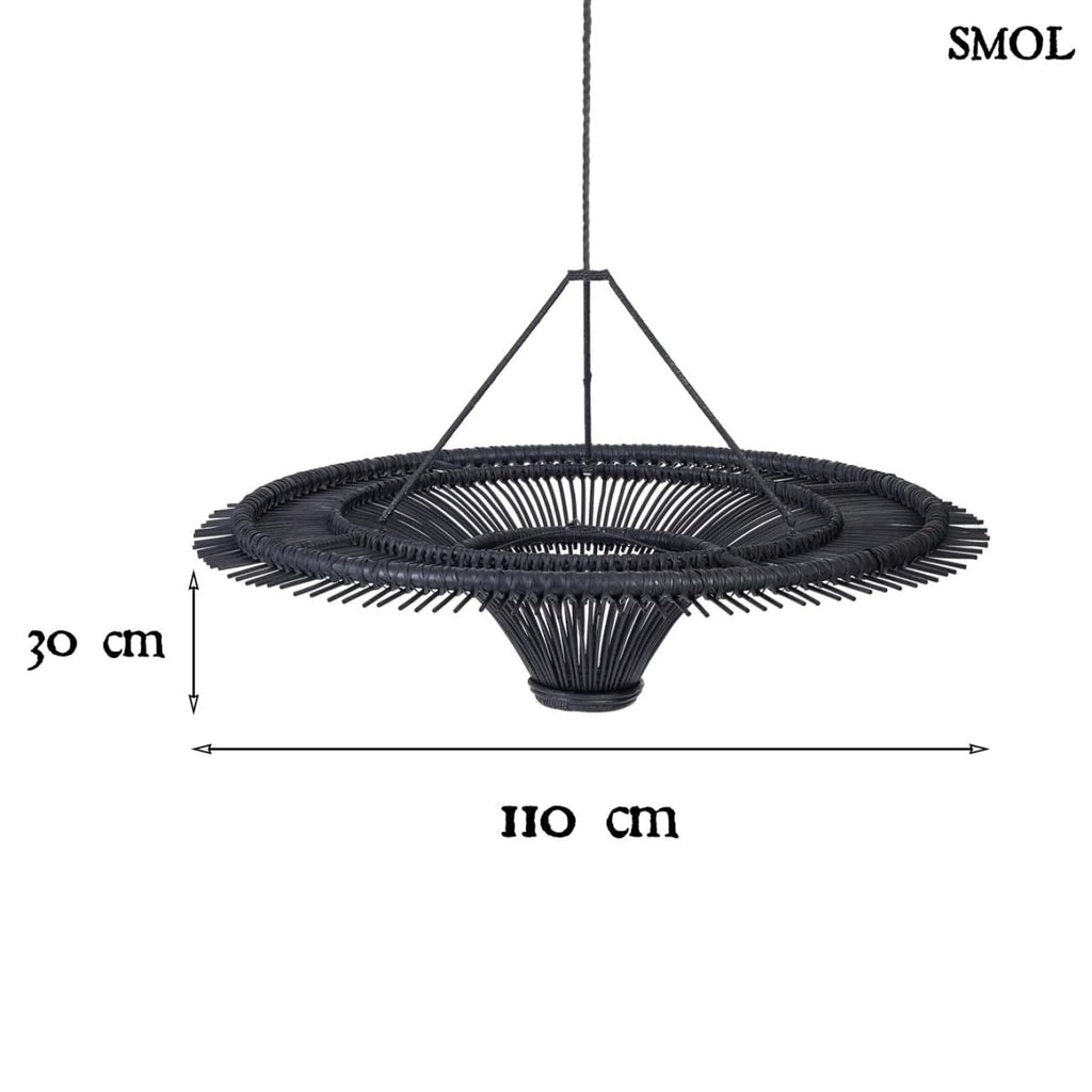 Természetes Rattan Függőlámpaernyő, ⌀110 cm | SKY - SMOL