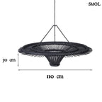 Természetes Rattan Függőlámpaernyő, ⌀110 cm | SKY - SMOL