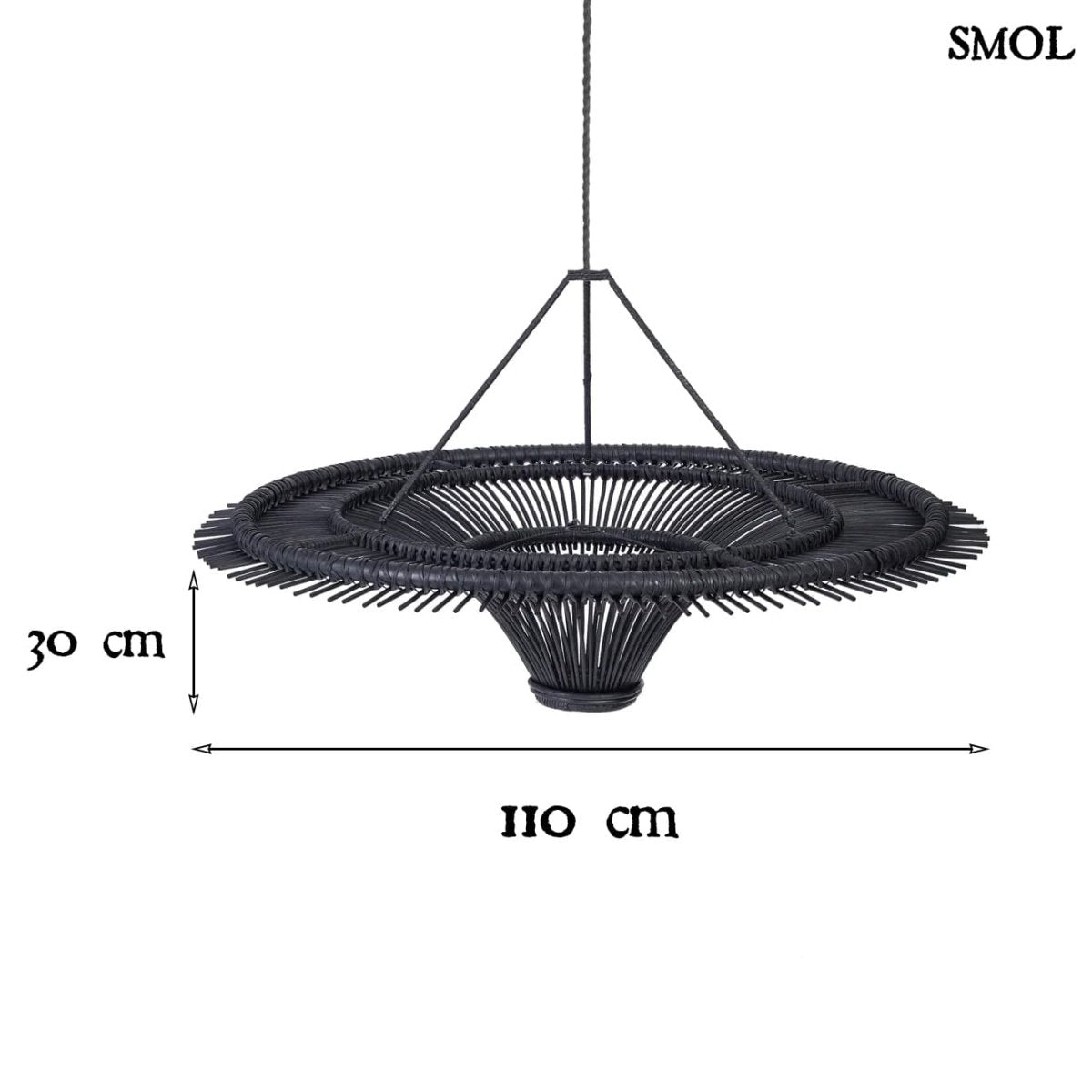 Természetes Rattan Függőlámpaernyő, ⌀110 cm | SKY - SMOL