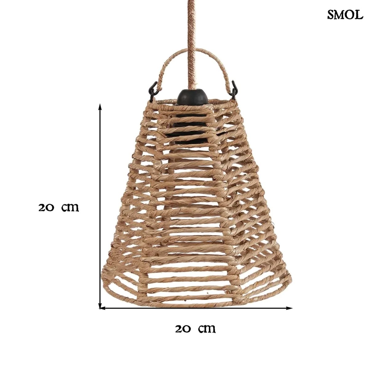Természetes Rattan Függőlámpaernyő, ⌀20 cm | FINI - SMOL
