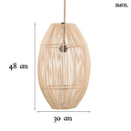 Természetes Rattan Függőlámpaernyő, 48 cm | ZURI - SMOL
