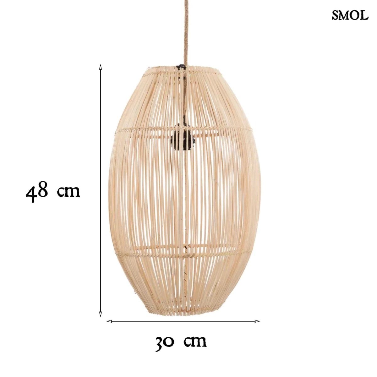 Természetes Rattan Függőlámpaernyő, 48 cm | ZURI - SMOL