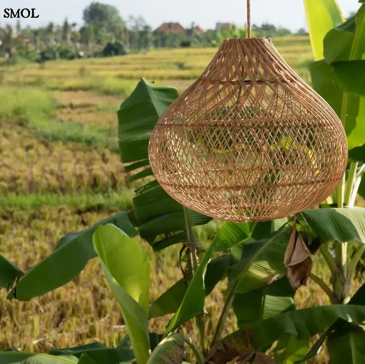 Természetes Rattan Függőlámpaernyő, 50 cm | BOTTLE - SMOL