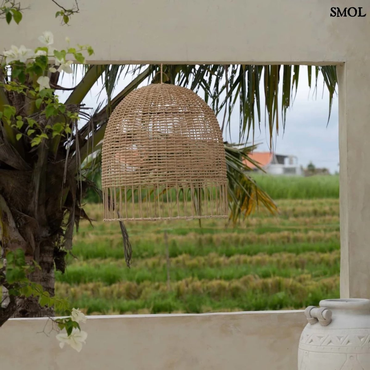 Természetes Rattan Függőlámpaernyő, 55 cm | AMALFI - SMOL