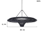 Természetes Rattan Függőlámpaernyő, ⌀60 cm | SKY - SMOL