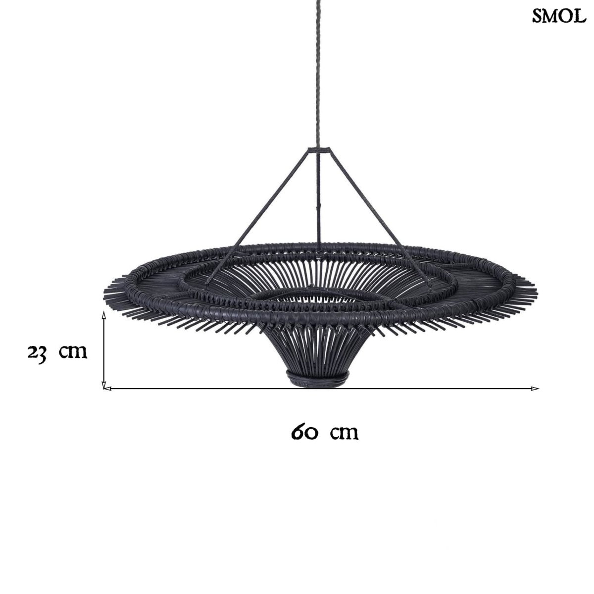 Természetes Rattan Függőlámpaernyő, ⌀60 cm | SKY - SMOL
