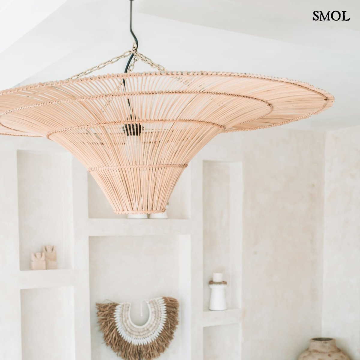 Természetes Rattan Függőlámpaernyő, 60 cm | SKY - SMOL