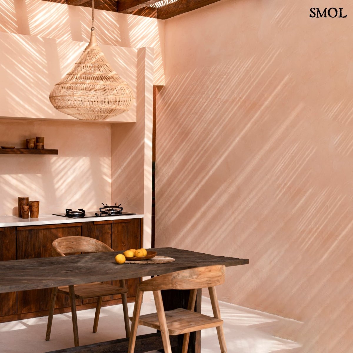 Természetes Rattan Függőlámpaernyő, 80 cm | DROP - SMOL