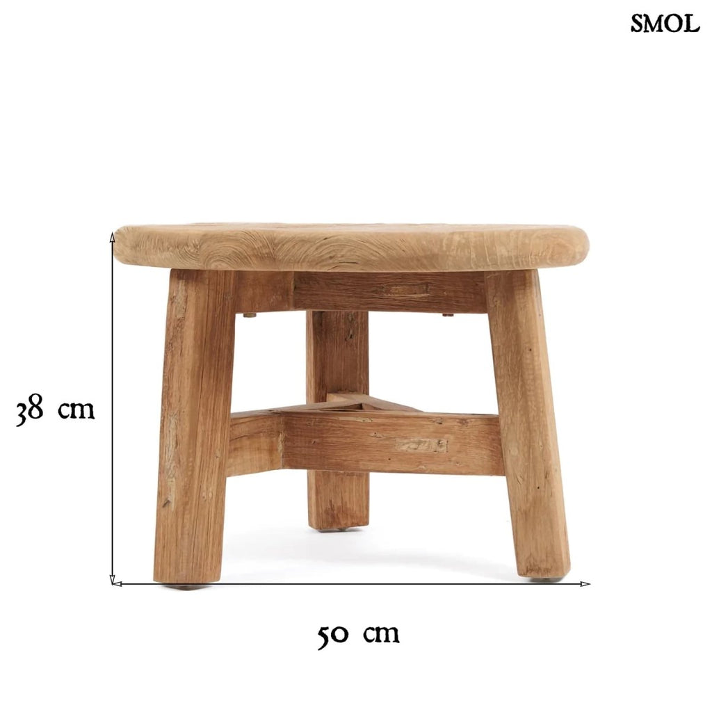 Természetes Teakfa Kisasztal, 50 cm | FUSUMA - SMOL