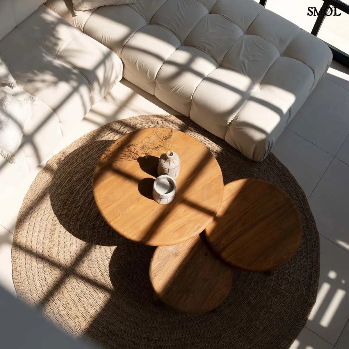 Természetes Teakfa Kisasztal, 50 cm | FUSUMA - SMOL