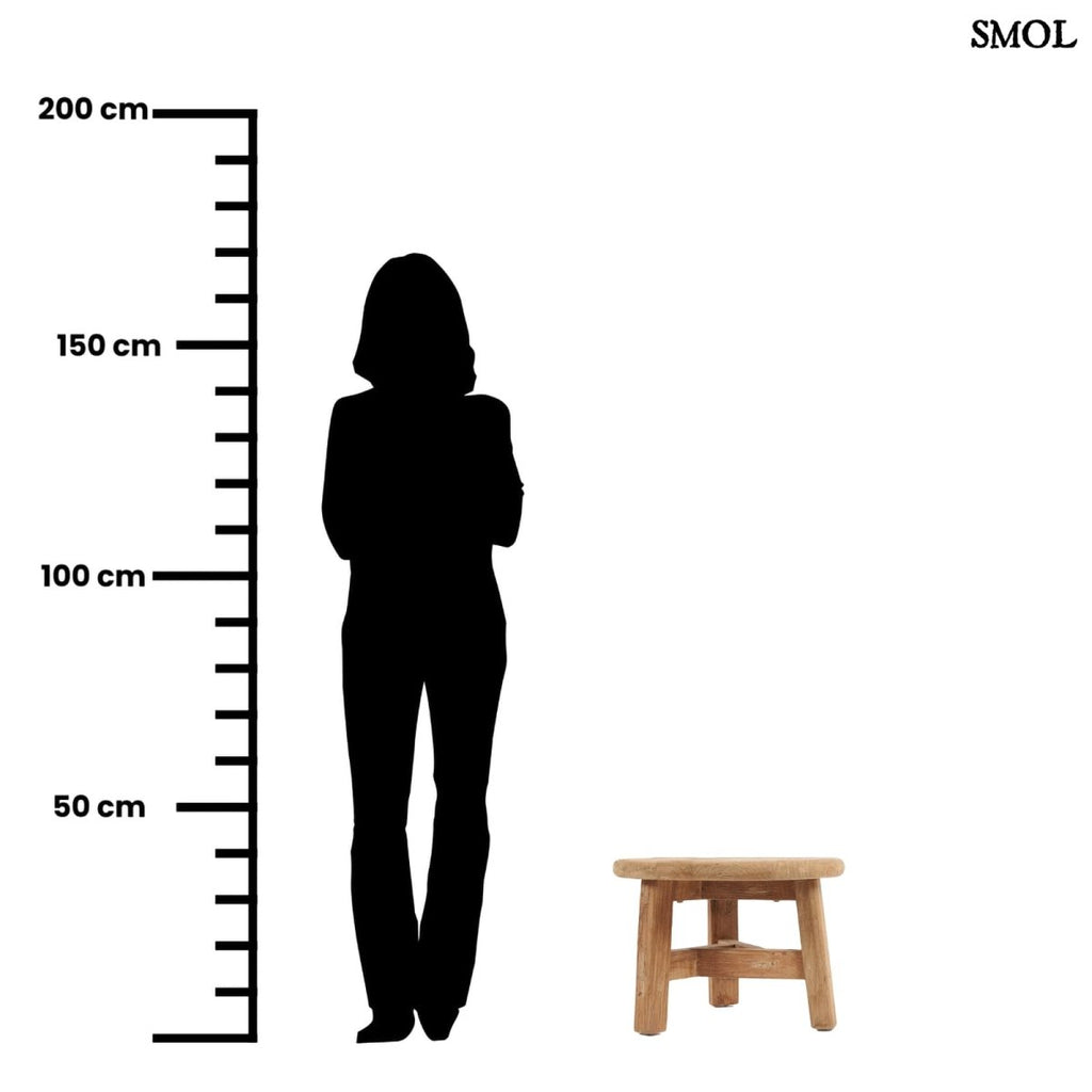 Természetes Teakfa Kisasztal, 50 cm | FUSUMA - SMOL