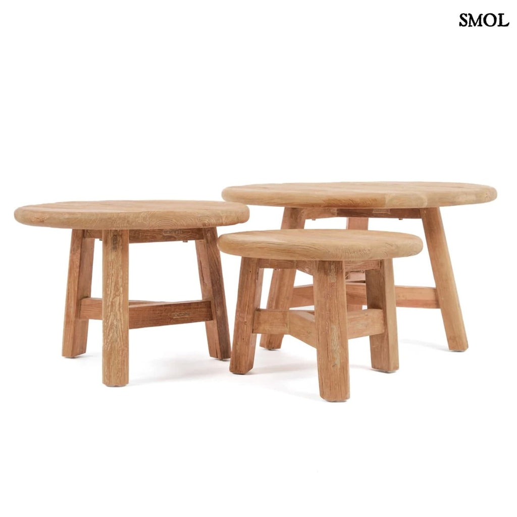 Természetes Teakfa Kisasztal, 50 cm | FUSUMA - SMOL