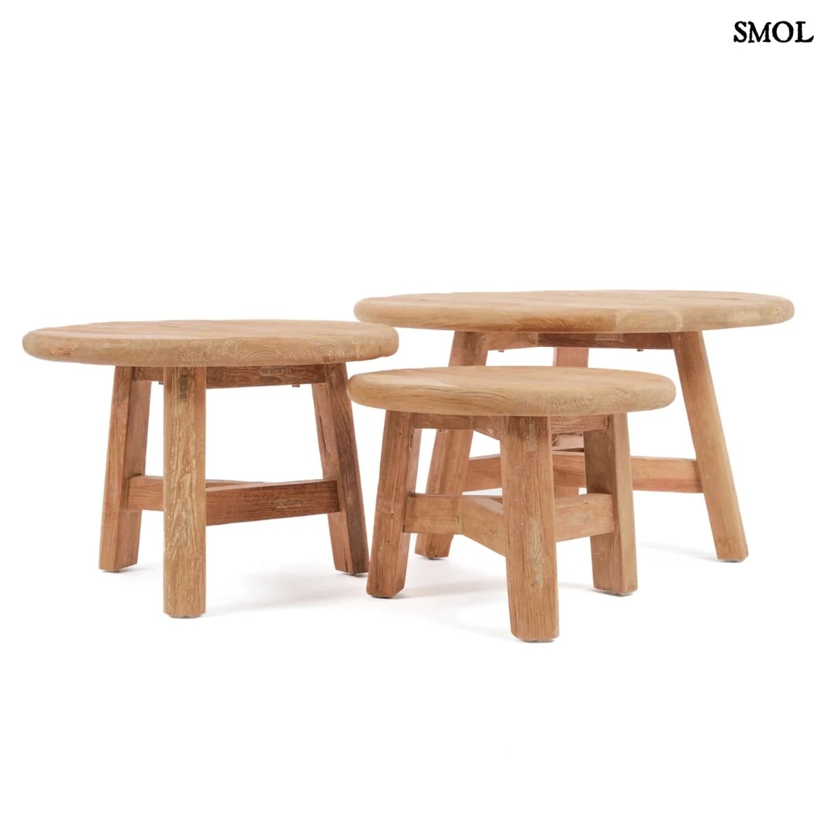 Természetes Teakfa Kisasztal, 50 cm | FUSUMA - SMOL