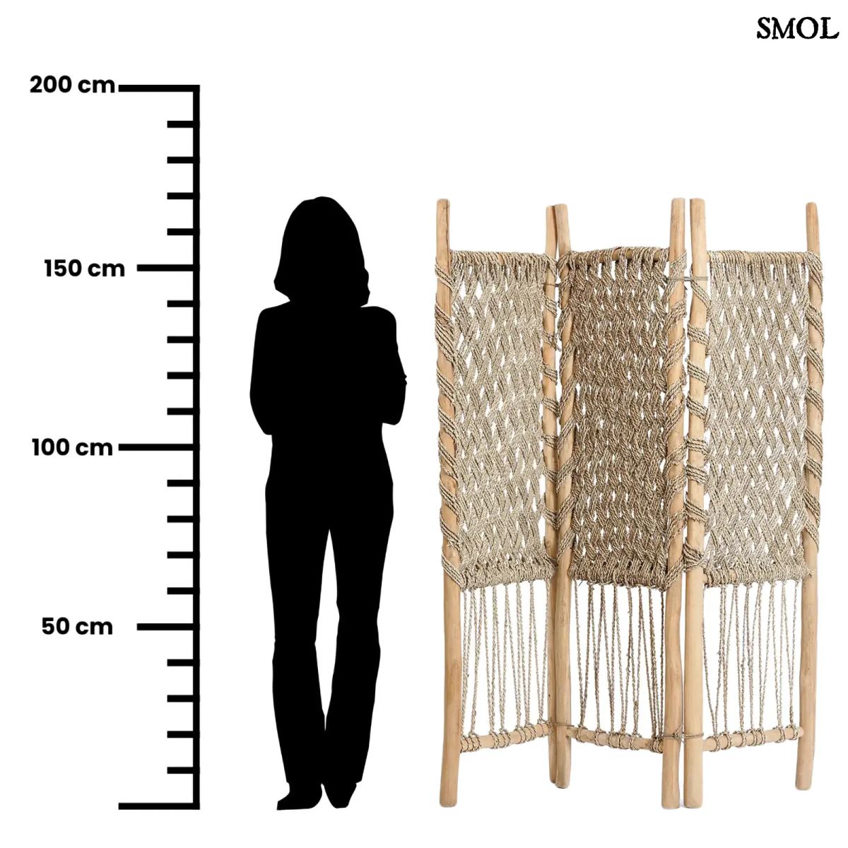 Természetes térelválasztó paraván - natúr | ROOM DIVIDER - SMOL