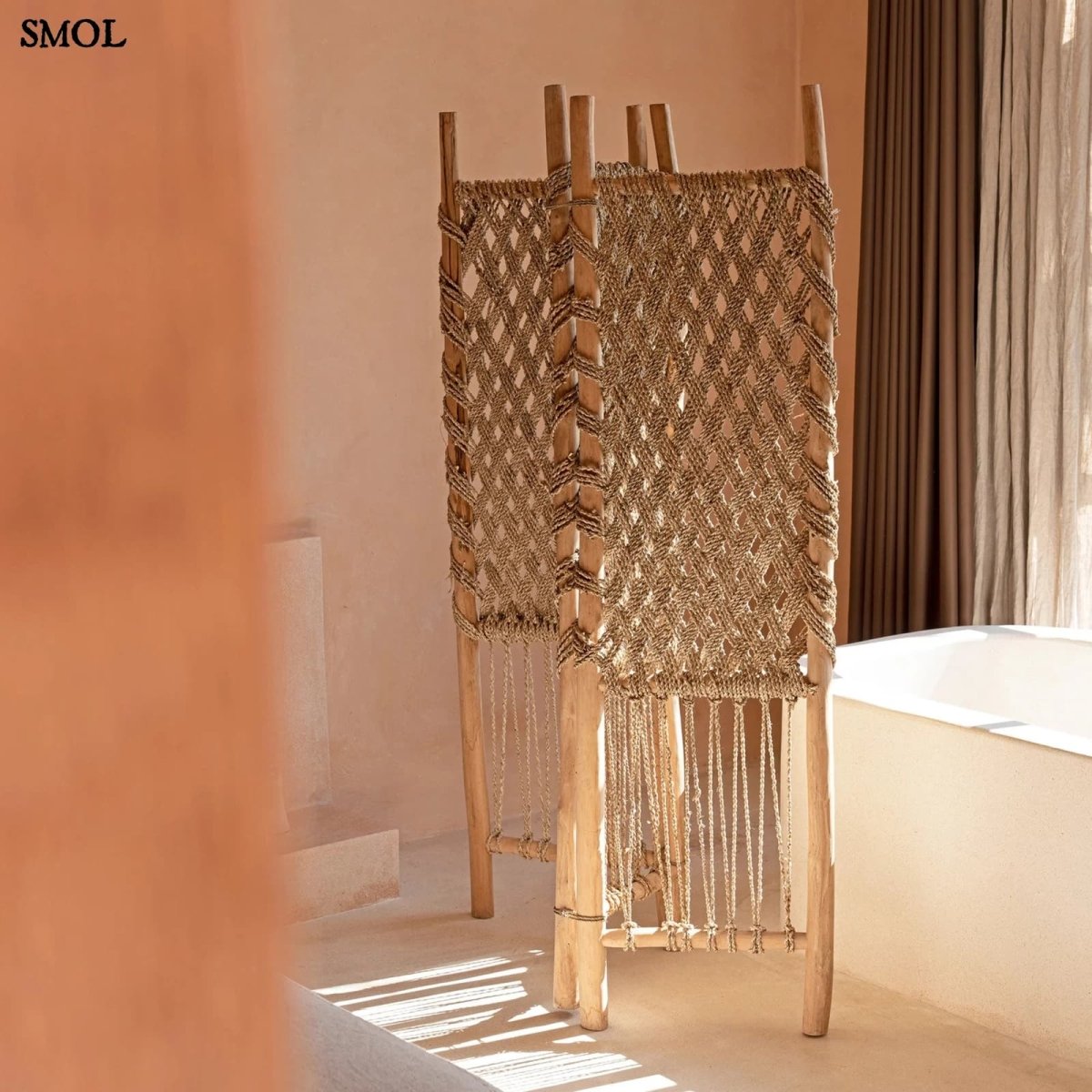 Természetes térelválasztó paraván - natúr | ROOM DIVIDER - SMOL