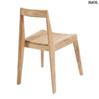 Natúr színű, újrahasznosított teakfából készült tömör fa étkezőszék egyszerű, modern dizájnnal hátulról