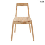 Natúr színű, újrahasznosított teakfából készült tömör fa étkezőszék egyszerű, modern dizájnnal szemből