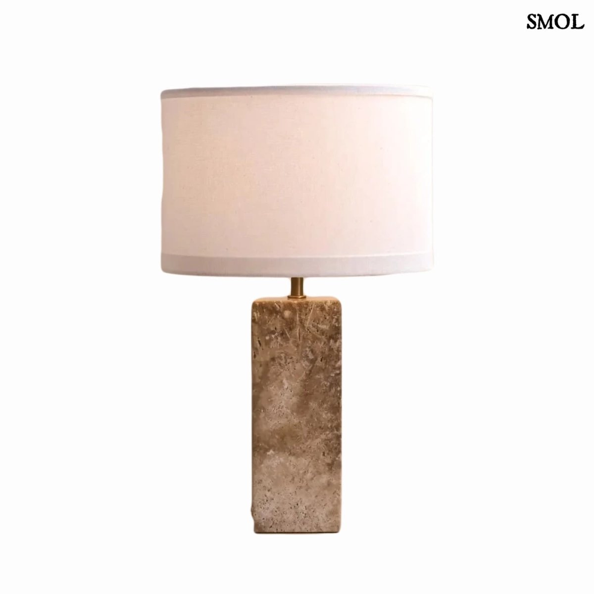 Travertin Asztali Lámpa Pamut Lámpaernyővel | ROSIE - SMOL