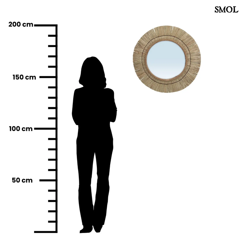 Tükör Természetes Fűből – Kerek, 65 cm | BARTH | SMOL - méretarányosan