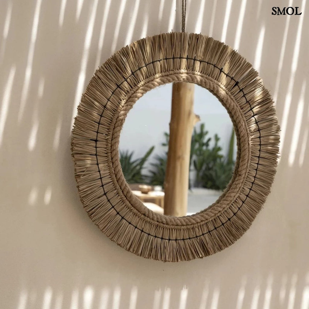 Tükör Természetes Fűből – Kerek, 65 cm | BARTH | SMOL - falon