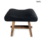 Suarfa vázas ülőke fekete bőr ülőfelülettel oldalról