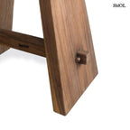 Suarfa vázas ülőke fekete bőr ülőfelülettel lábak nagyítva