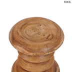 Hullámos formájú, kézzel készült tömör suar fa ülőke és lerakóasztal natúr színben, ferdén