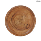 Hullámos formájú, kézzel készült tömör suar fa ülőke és lerakóasztal natúr színben, felülről