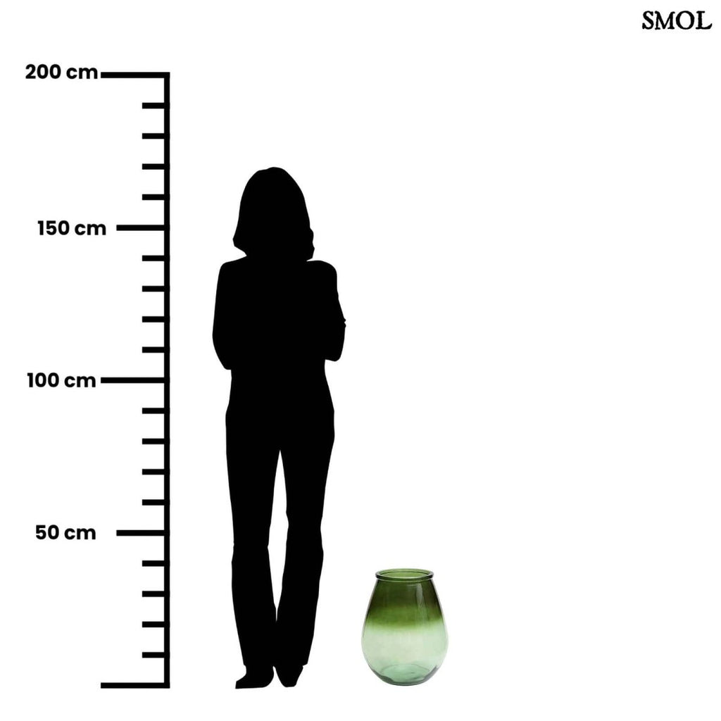 Üvegváza - modern, nagyméretű, zöld | QIEZI - SMOL