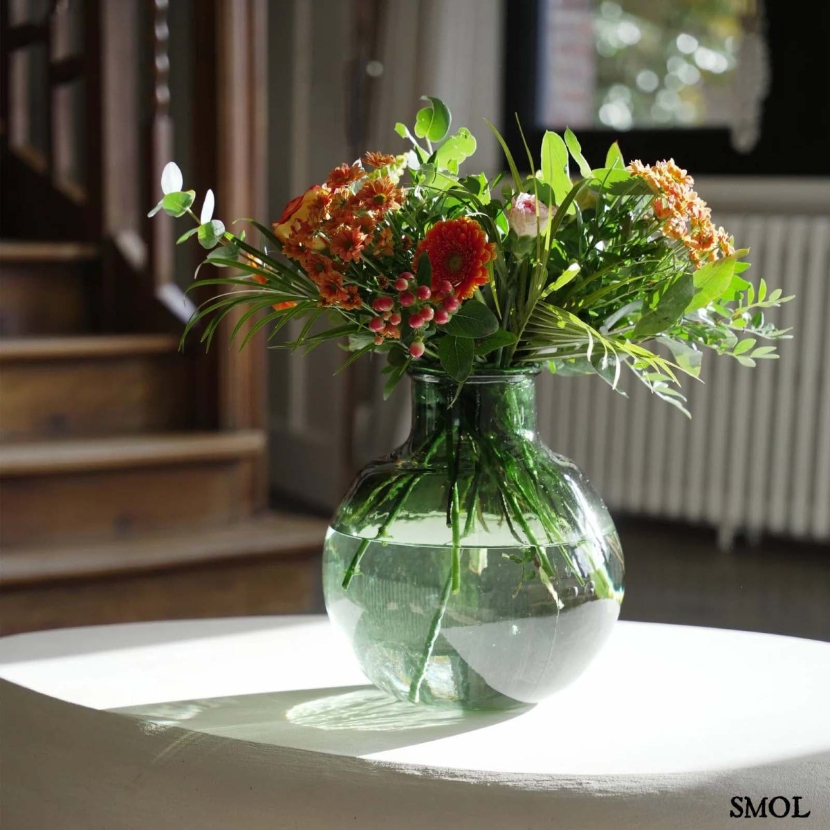 Üvegváza - modern, nagyméretű, zöld | QIEZI - SMOL