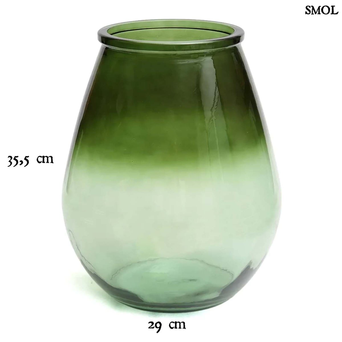 Üvegváza - modern, nagyméretű, zöld | QIEZI - SMOL