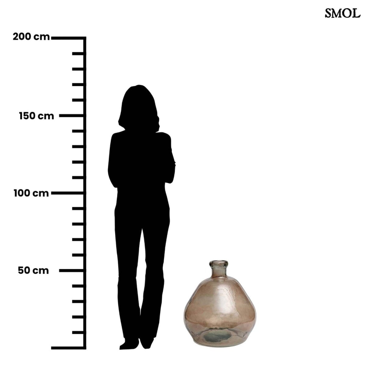 Üvegváza - nagyméretű, 50 cm | BOLAI - SMOL