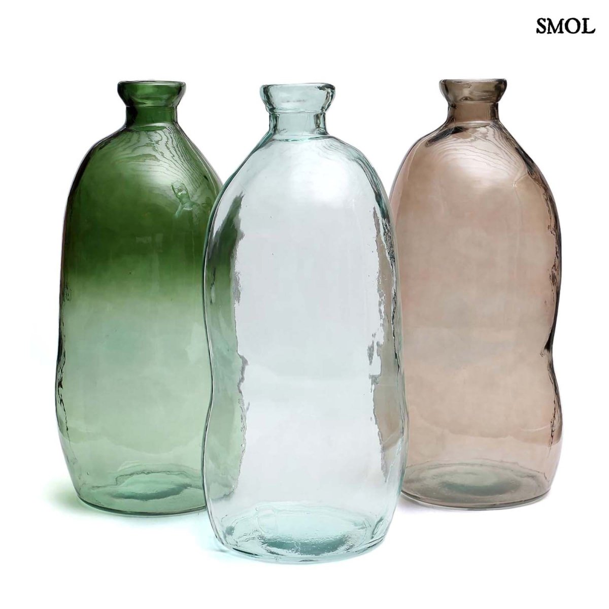 nagyméretű kék üvegváza- három színben