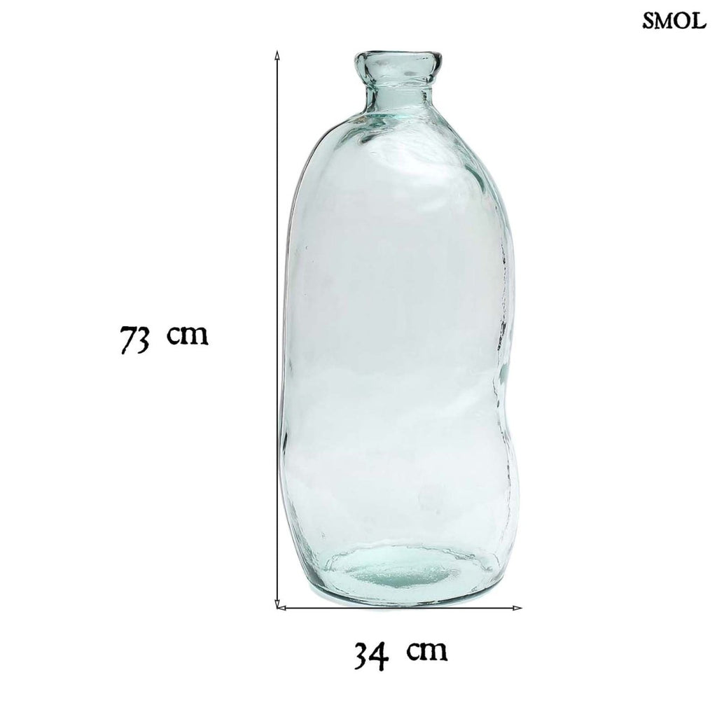 nagyméretű kék üvegváza- méretekkel